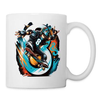 Skateboard Skater Design pour les garçons de 8 ans - Mug blanc - blanc - Droite