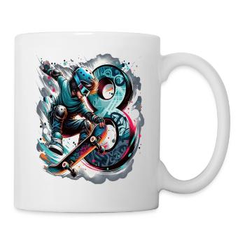 Skateboard Skater Design pour les garçons de 8 ans - Mug blanc - blanc - Droite