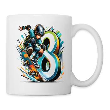 Skateboard Skater Design pour les garçons de 8 ans - Mug blanc - blanc - Droite