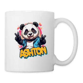 ASHTON - Handsome boy name with cool panda - Mug - white - Right