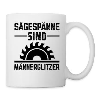 Sägespäne sind Männers Glitzer Tischler Sprüche - Tasse - Weiß - Rechts