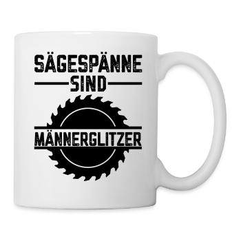 Sägespäne sind Männers Glitzer Tischler Sprüche - Tasse - Weiß - Rechts