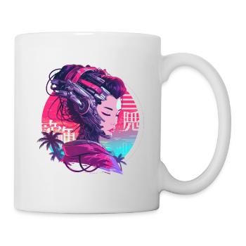 Geisha des années 80 Cyborg Lady - Mug blanc - blanc - Droite