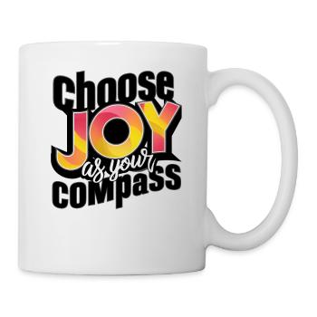 Choisissez la joie comme impression artistique de votre boussole - Mug blanc - blanc - Droite