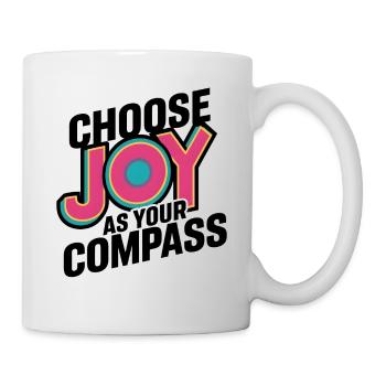 Choisissez la joie comme impression artistique de votre boussole - Mug blanc - blanc - Droite