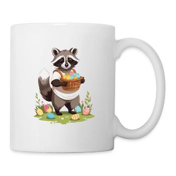 Lustiges Waschbären Eier Dieb Ostern Spruch - Tasse - Weiß - Rechts