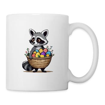Drôle de raton laveur œufs de Pâques voleur Design - Mug blanc - blanc - Droite