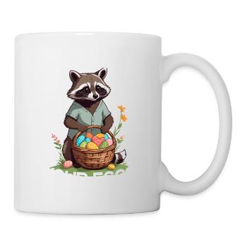 Lustiges Waschbären Eier Dieb Ostern Spruch - Tasse - Weiß - Rechts