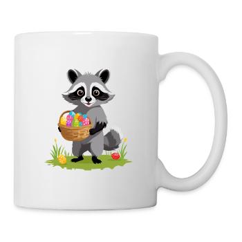 Lustiges Waschbären Eier Dieb Ostern Spruch - Tasse - Weiß - Rechts