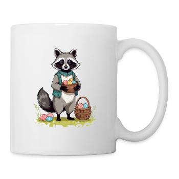 Lustiges Waschbären Eier Dieb Ostern Spruch - Tasse - Weiß - Rechts