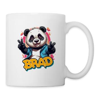 BRAD - Handsome boy name with cool panda - Mug - white - Right