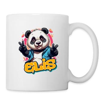 ELIS - Schöner Jungen Name mit coolem Panda - Tasse - Weiß - Rechts