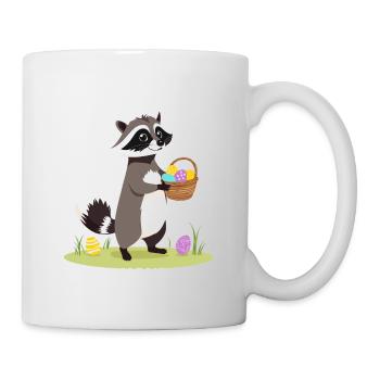 Drôle de raton laveur disant ratons laveurs lapins de Pâques - Mug blanc - blanc - Droite