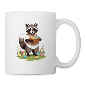 Lustiger Waschbär Spruch Niedliches Osterdesign - Tasse - Weiß - Rechts