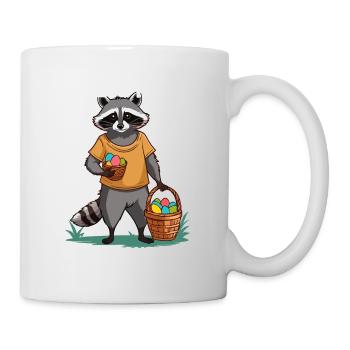 Lustiger Waschbär Spruch Niedliches Osterdesign - Tasse - Weiß - Rechts