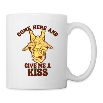 Viens ici et donne-moi un baiser girafidés africains - Mug blanc - blanc - Droite