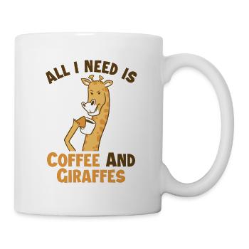 Kaffee und meine Giraffen, Giraffidae, Nubien, Afrikaner - Tasse - Weiß - Rechts