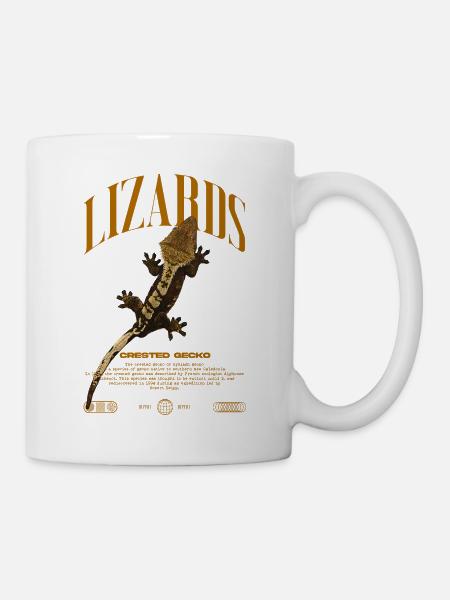Schopfgecko Streetwear Eidechsen-Hüter - Tasse - Weiß