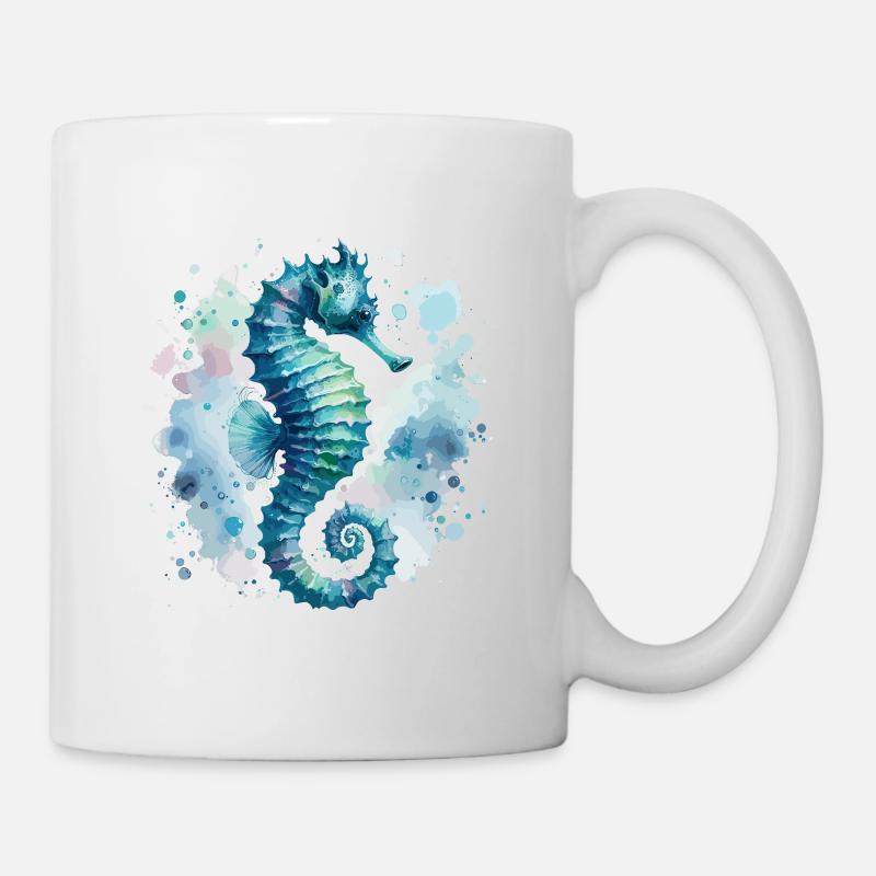 Seepferdchen Meer Meeresbewohner Urlaub Strand Fun - Tasse - Weiß