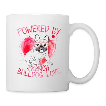 Powered By French Bulldog Love Dog Owner Frenchie - Mug - white - Right