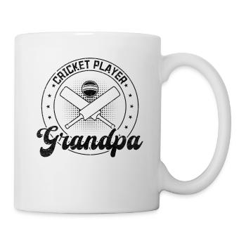 Grand-père joueur de cricket - Mug blanc - blanc - Droite