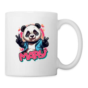MARY - Schöner Mädchen Name mit coolem Panda - Tasse - Weiß - Rechts