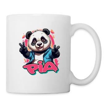 PIA - Beautiful Girl Name with Cool Panda - Mug - white - Right