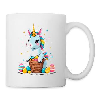 Lustiges Einhorn Osterhase Süßes Ostereinhorn - Tasse - Weiß - Rechts