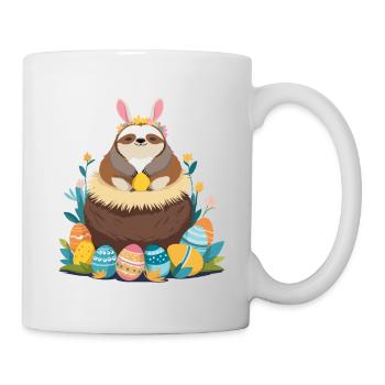 Lustiges Faultier Osterhase Süßes Osterfaultier - Tasse - Weiß - Rechts