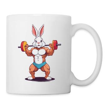 Easter Bunny Funny Bodybuilder Animal Workout - Mug - white - Right