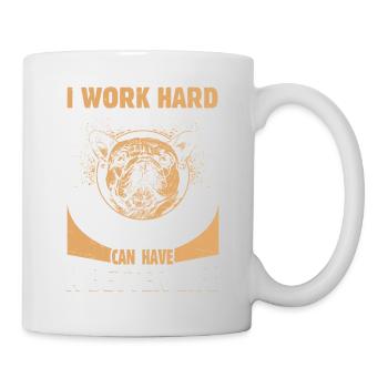 Je travaille dur pour que mon propriétaire de chien Frenchie Bulldo français - Mug blanc - blanc - Droite