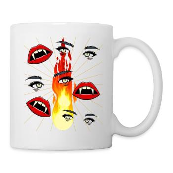 Halloween Vampir Girl Fantasy Horror Dark - Tasse - Weiß - Rechts