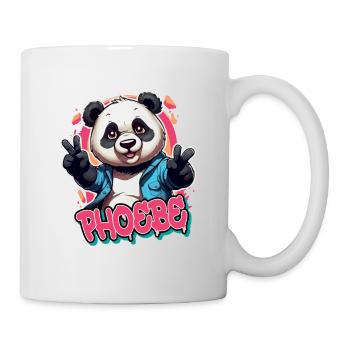 PHOEBE - Schöner Mädchen Name mit coolem Panda - Tasse - Weiß - Rechts