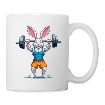 Easter Bunny Bodybuilding Animal Funny Workout - Mug - white - Right