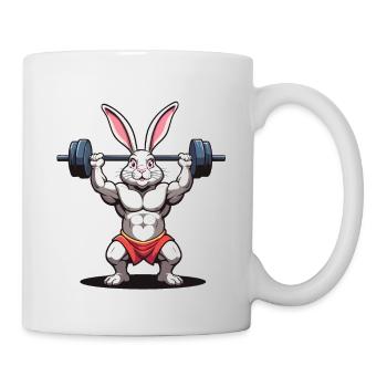 Easter Bunny Body Building Animal Funny Workout - Mug - white - Right