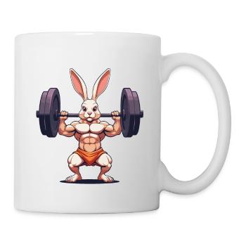 Easter Bunny Body Building Animal Funny Workout - Mug - white - Right