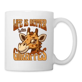 Life is Better with Giraffes Nubian African - Mug - white - Right