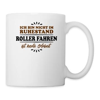 Ruhestand Rentner Pensioner Roller-Fahrer - Tasse - Weiß - Rechts
