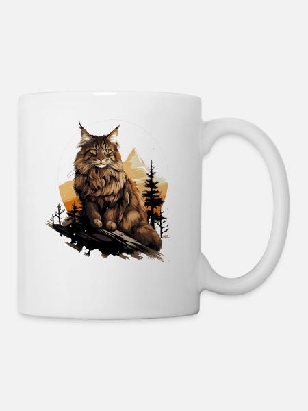 Maine Coon Chaton Maine Coon Chat - Mug blanc - blanc