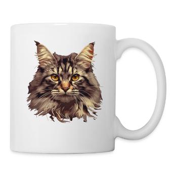 Maine Coon Kätzchen Maine Coon Katze - Tasse - Weiß - Rechts