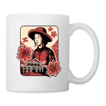 Asian Flowers: Portrait of an Asian Peasant - Mug - white - Right