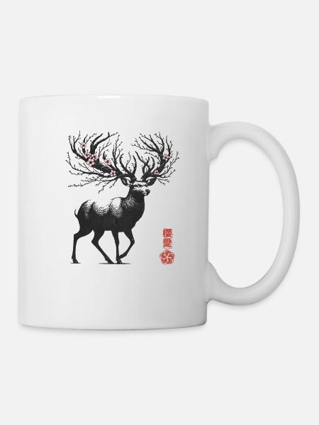 Sakura Deer - Tasse - Weiß