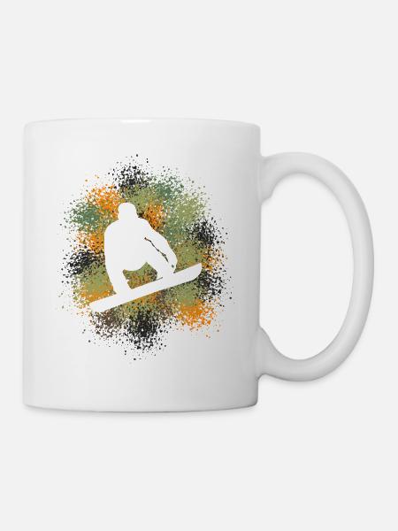 Snowboard Wintersportler - Tasse - Weiß