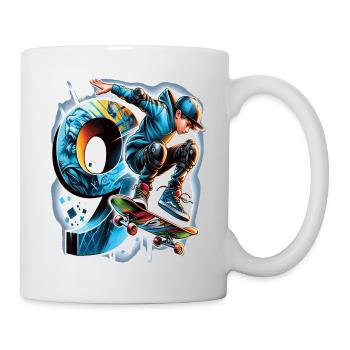 Skateboard Skater Design Für 9 Jahre Jungen - Tasse - Weiß - Rechts