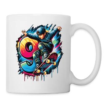 Skateboard Skater Design Für 9 Jahre Jungen - Tasse - Weiß - Rechts