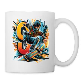 Skateboard Skater Design Für 9 Jahre Jungen - Tasse - Weiß - Rechts