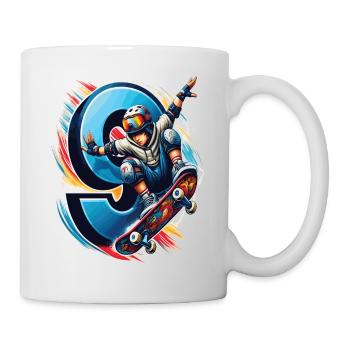 Skateboard Skater Design Für 9 Jahre Jungen - Tasse - Weiß - Rechts
