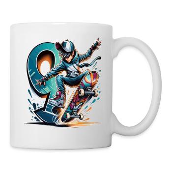 Skateboard Skater Design Für 9 Jahre Jungen - Tasse - Weiß - Rechts
