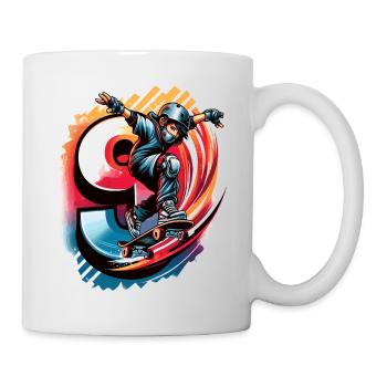 Skateboard Skater Design Für 9 Jahre Jungen - Tasse - Weiß - Rechts