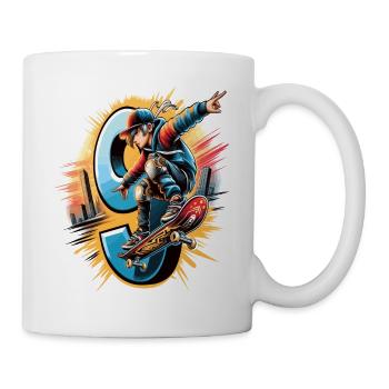 Skateboard Skater Design Für 9 Jahre Jungen - Tasse - Weiß - Rechts